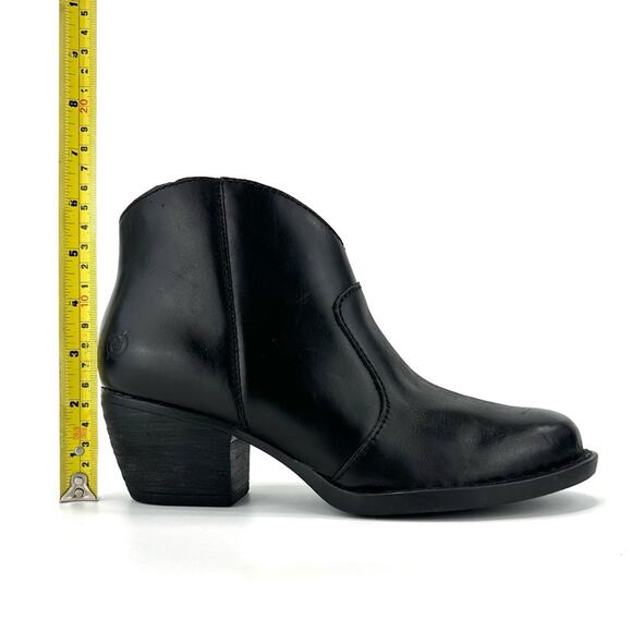 Born Women Black Western Ankle Boot Sz 8 Genuine Leather Cushioned Cowboy Bootie - Picture 8 of 15